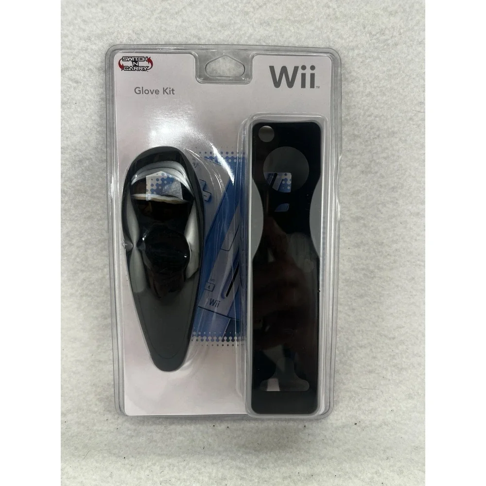 Official Nintendo Wii Glove Kit Switch 'N Carry Sealed Black- New In Box